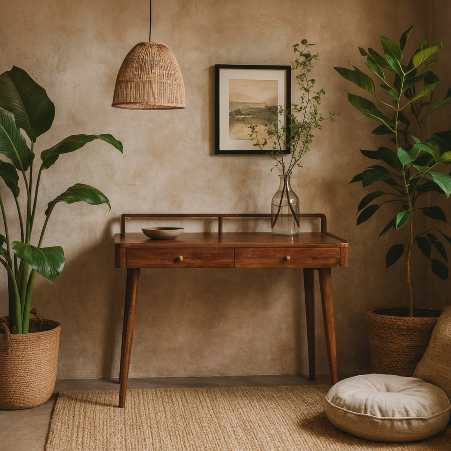 Volterra Elevated Chestnut Mango Wood Console Table - Brown