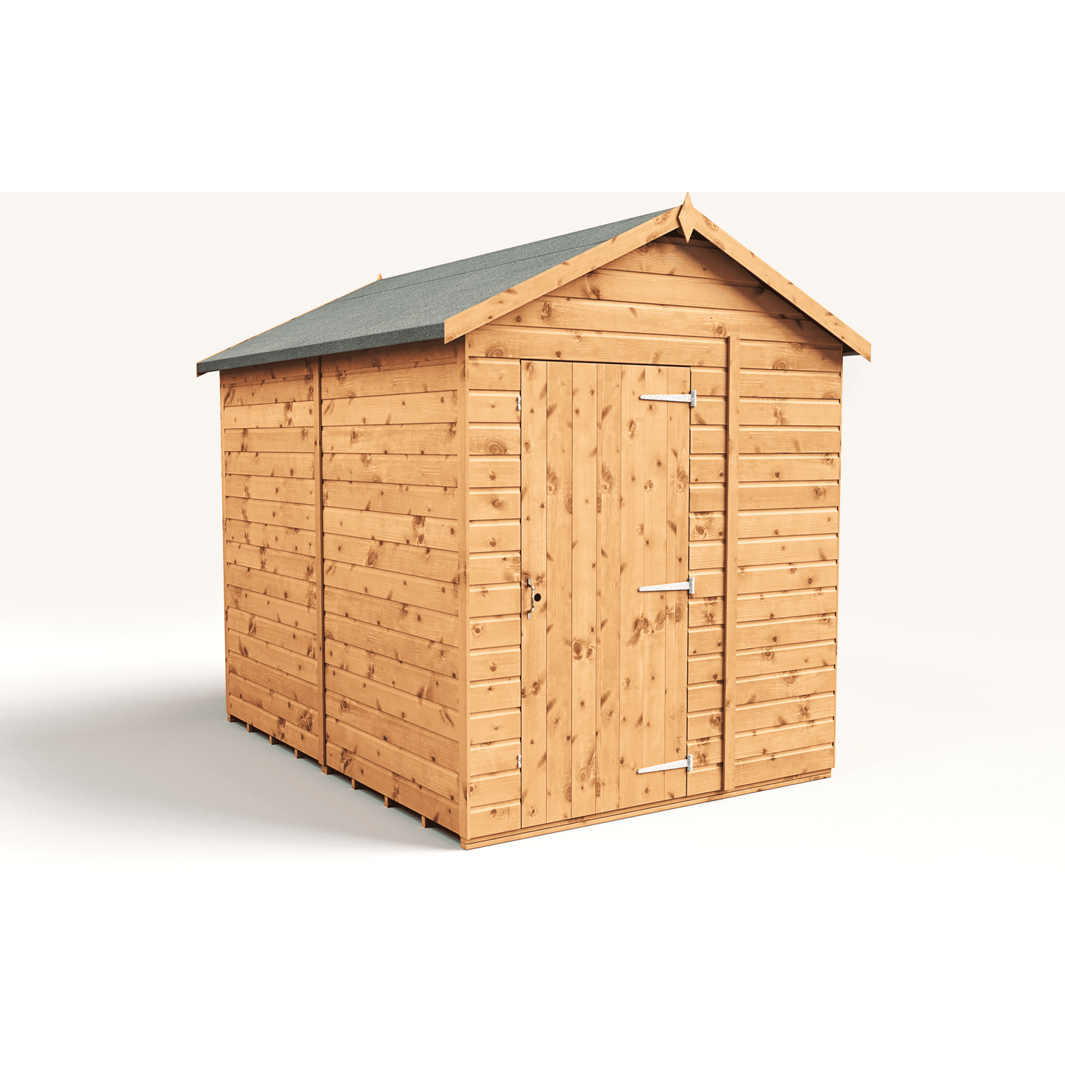 Empire 6x8 Modular Apex Garden Shed with a Single Door - Brown