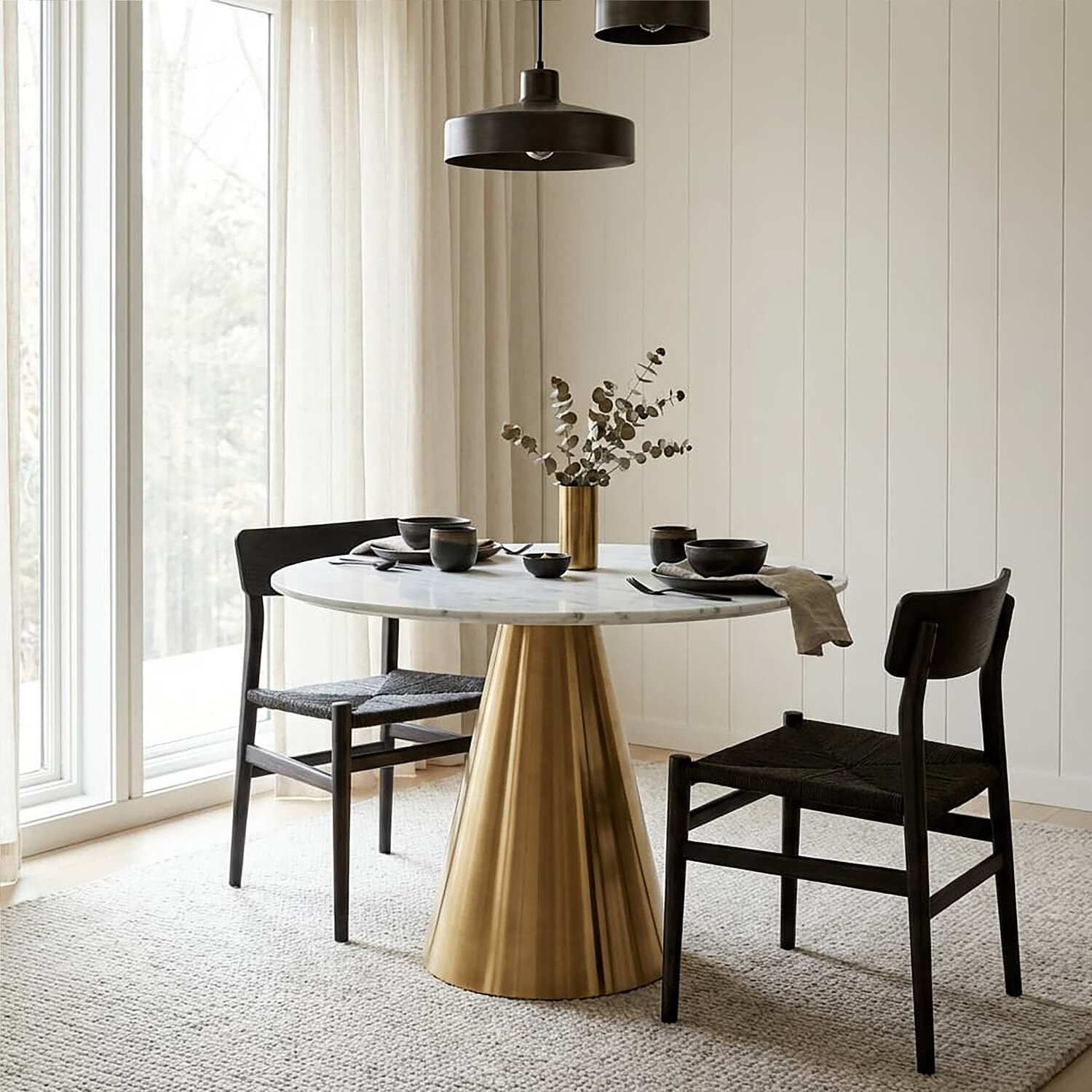 Azalea White Marble Top Dining Table