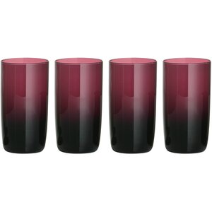 Set Of Four Purple Hi Ball Glasses