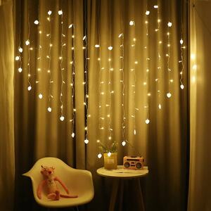 LED Fairy Curtain Lights - Heart Design - Purple