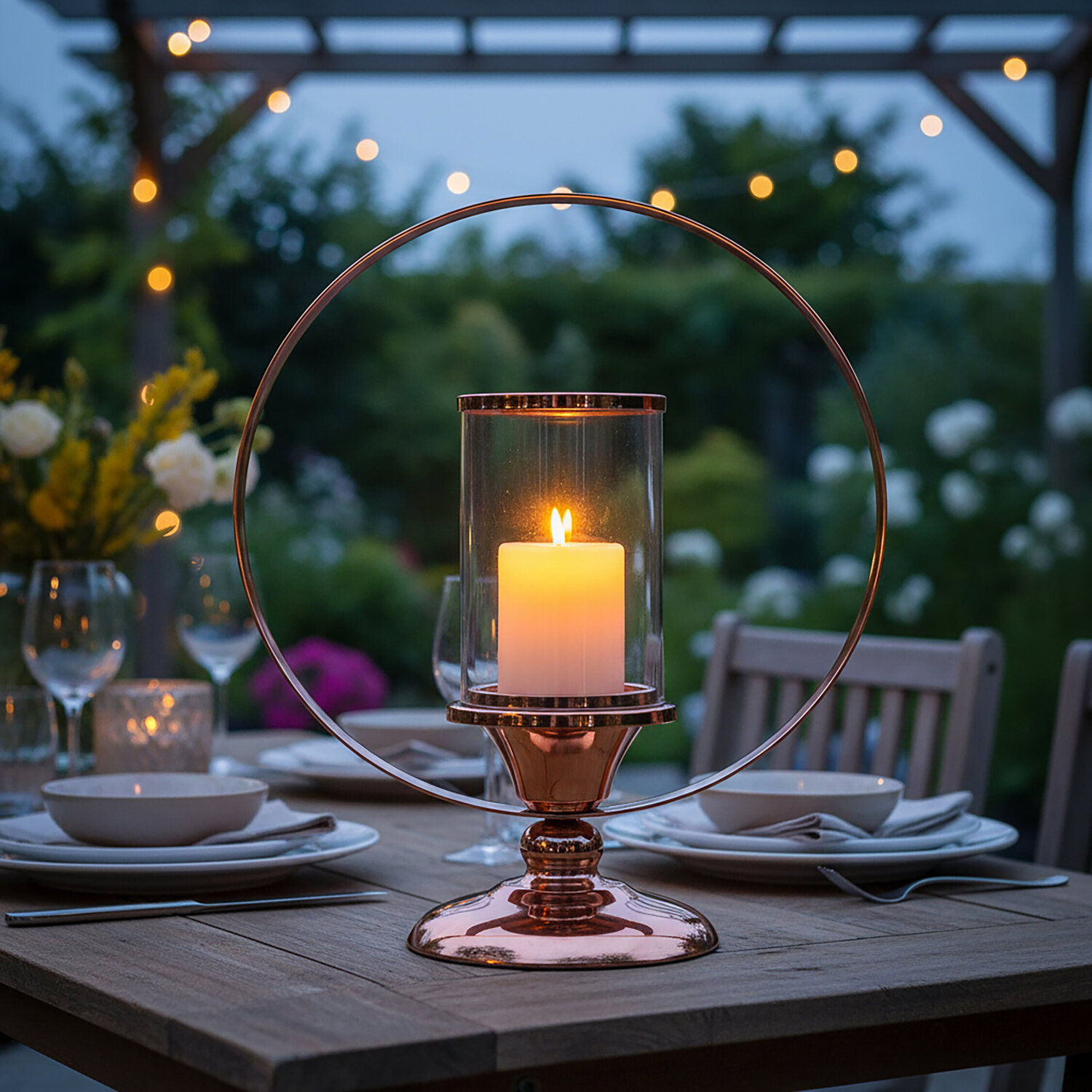 Kensington Townhouse Small Metal Candle Holder - Brown