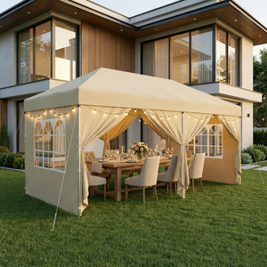 Folding Pop Up Gazebo with Sides 6x3m, Canopy Tent with Side Panels
