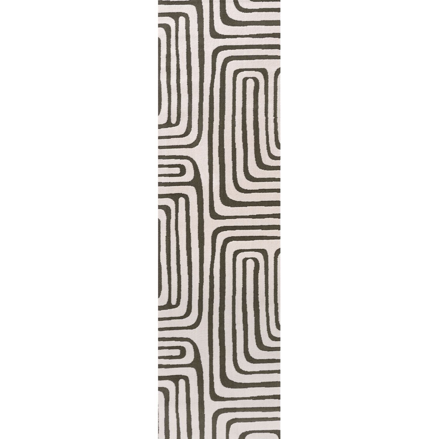 The Rugs Green Loft Geometric Rug - 80X300 Cm - Image 3