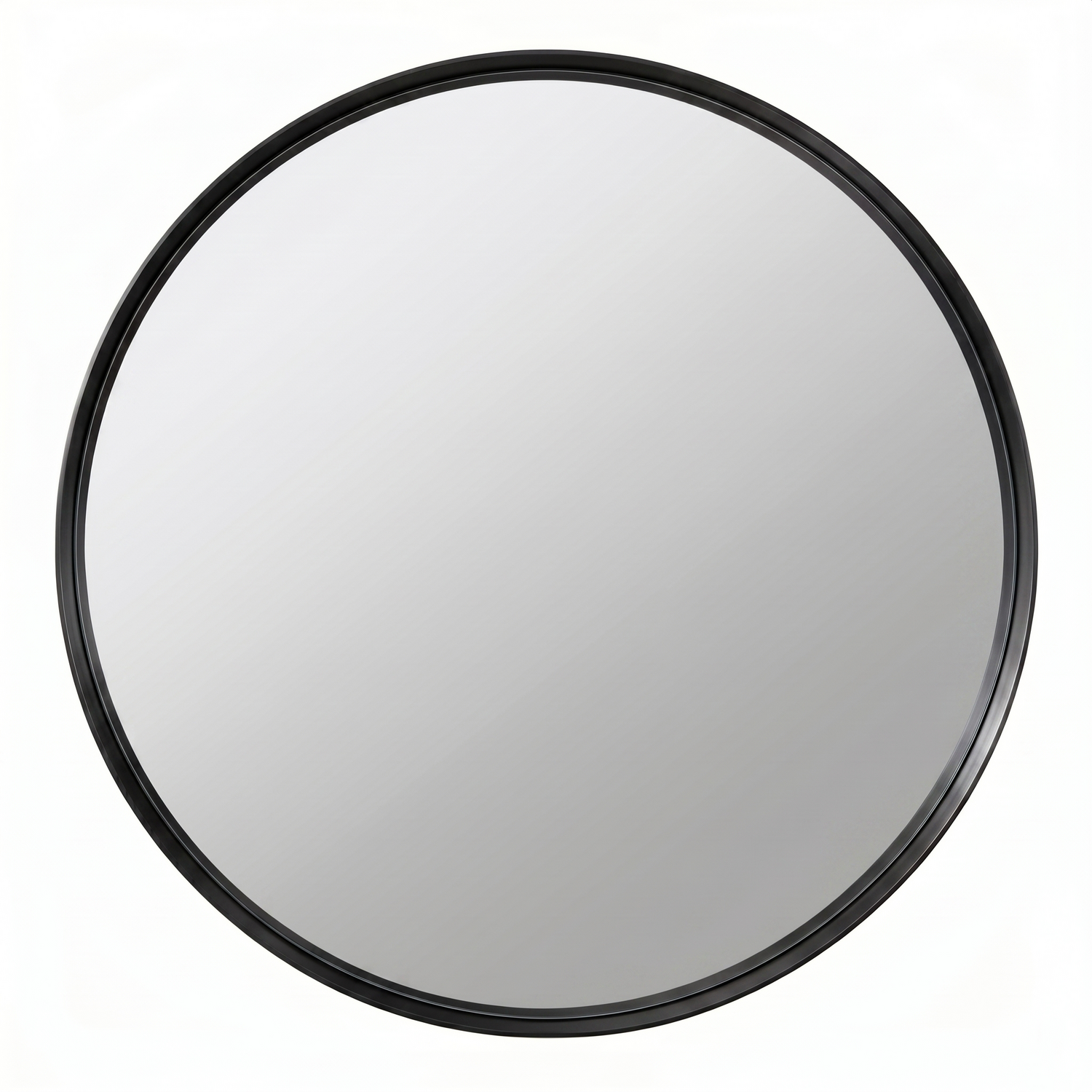 Large Round Black Wall Mirror Aluminium Frame Deep Frame - Black