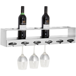 Novo 6 Bottle Silver Finish Wine Rack