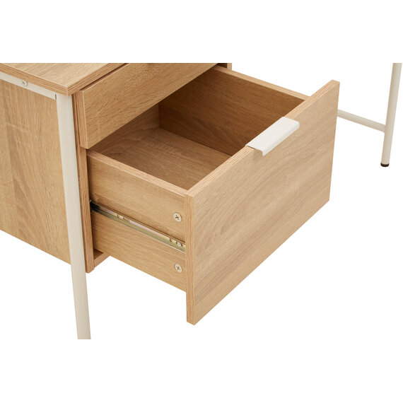 Bradbury Natural Oak Veneer Desk With Drawers