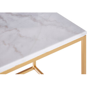 Avantis Set Of 2 Square Marble and Gold Nesting Tables