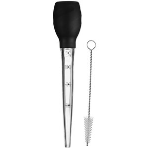 Zing Black Silicone Baster with Brush