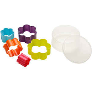 Sucre Set of 5 Flower Shape Plastic Cookie Cutters