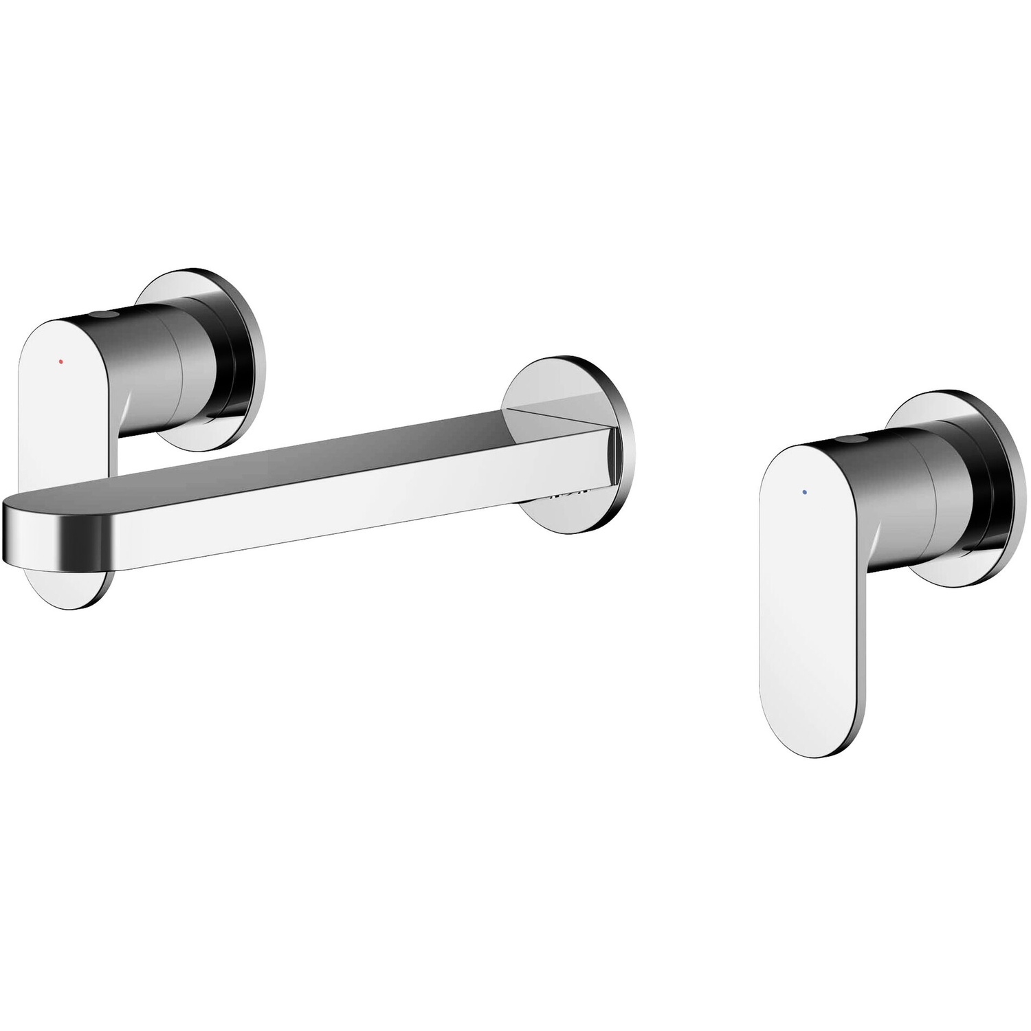 Balterley Current Modern Round Wall Mount 3 Tap Hole Basin Mixer Tap With Lever - Chrome