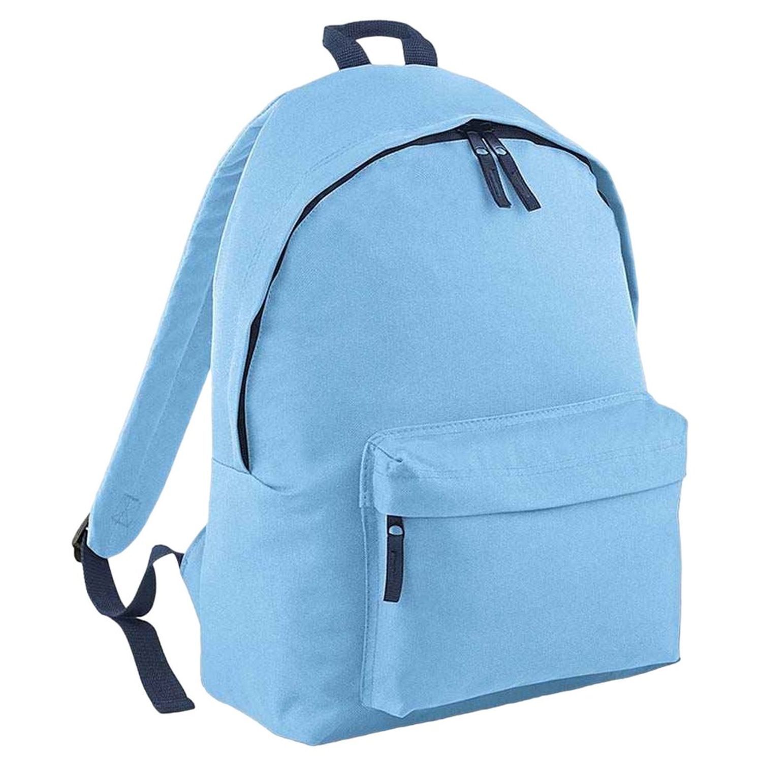 Bagbase Original Plain Backpack - Sky Blue/French Navy / Fabric