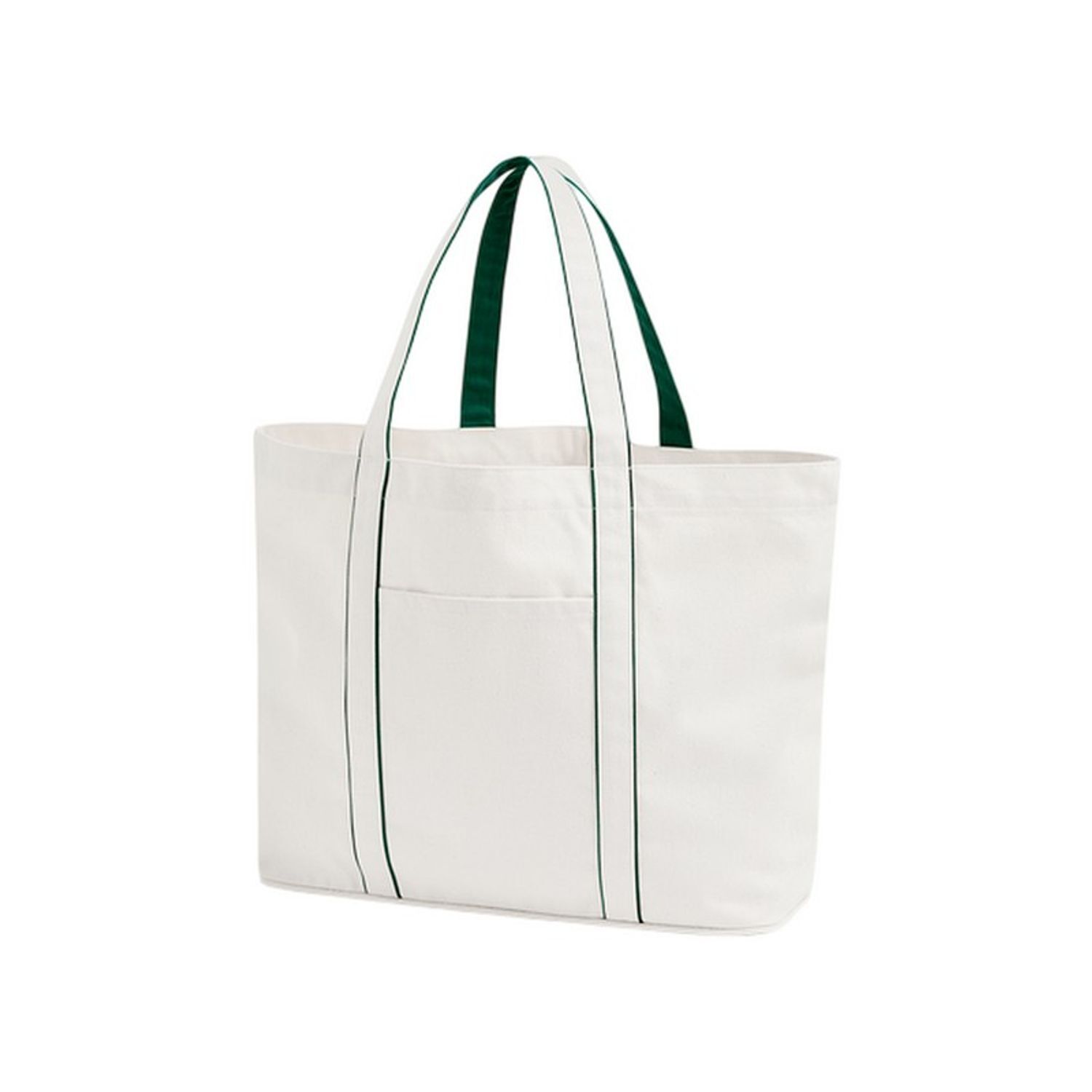 Westford Mill 20L Tote Bag - White/Bottle Green / Polyester