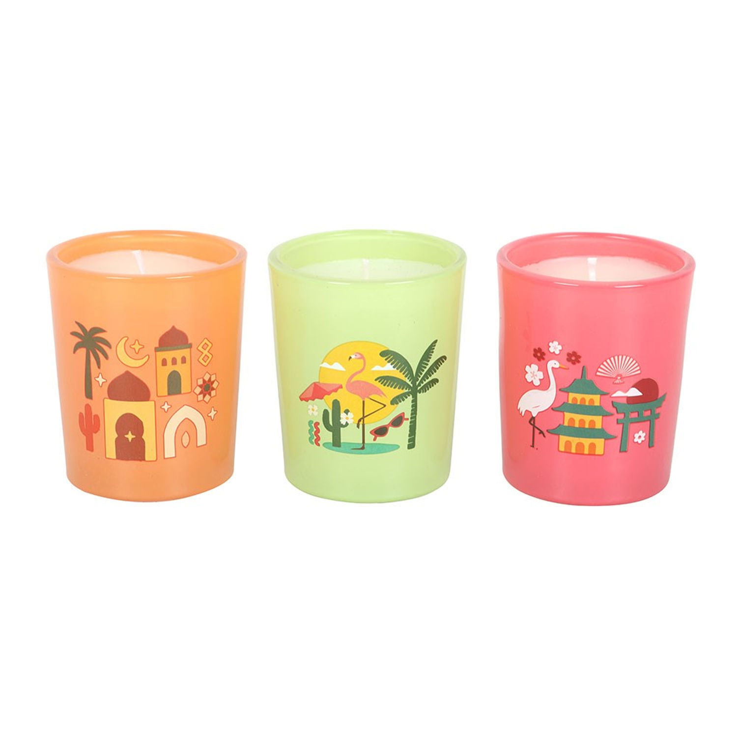 Something Different Around The World Scented Candle (Pack Of 3) - Multicoloured