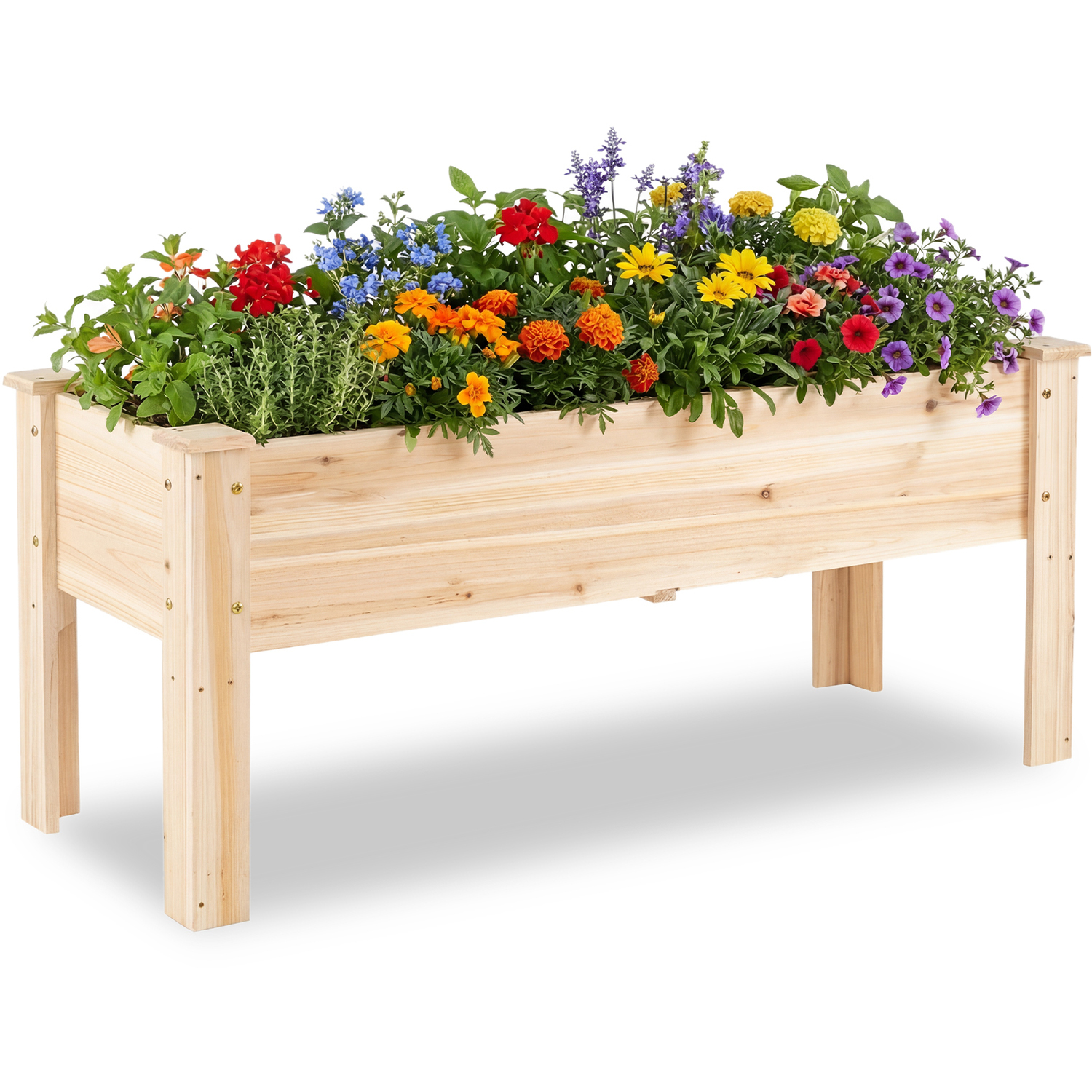 Elevated Planter Box with Drainage Holes