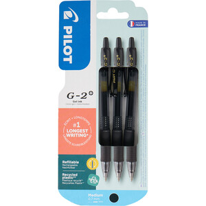 Pack of 3 Pilot G2 Black Gel Pens