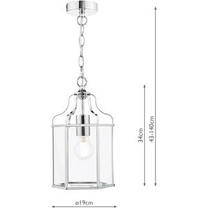Aled Pendant Polished Chrome and Glass