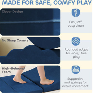 Blue AIYAPLAY 7 Piece Kids Soft Play Set with Detachable Cover shot 15823649