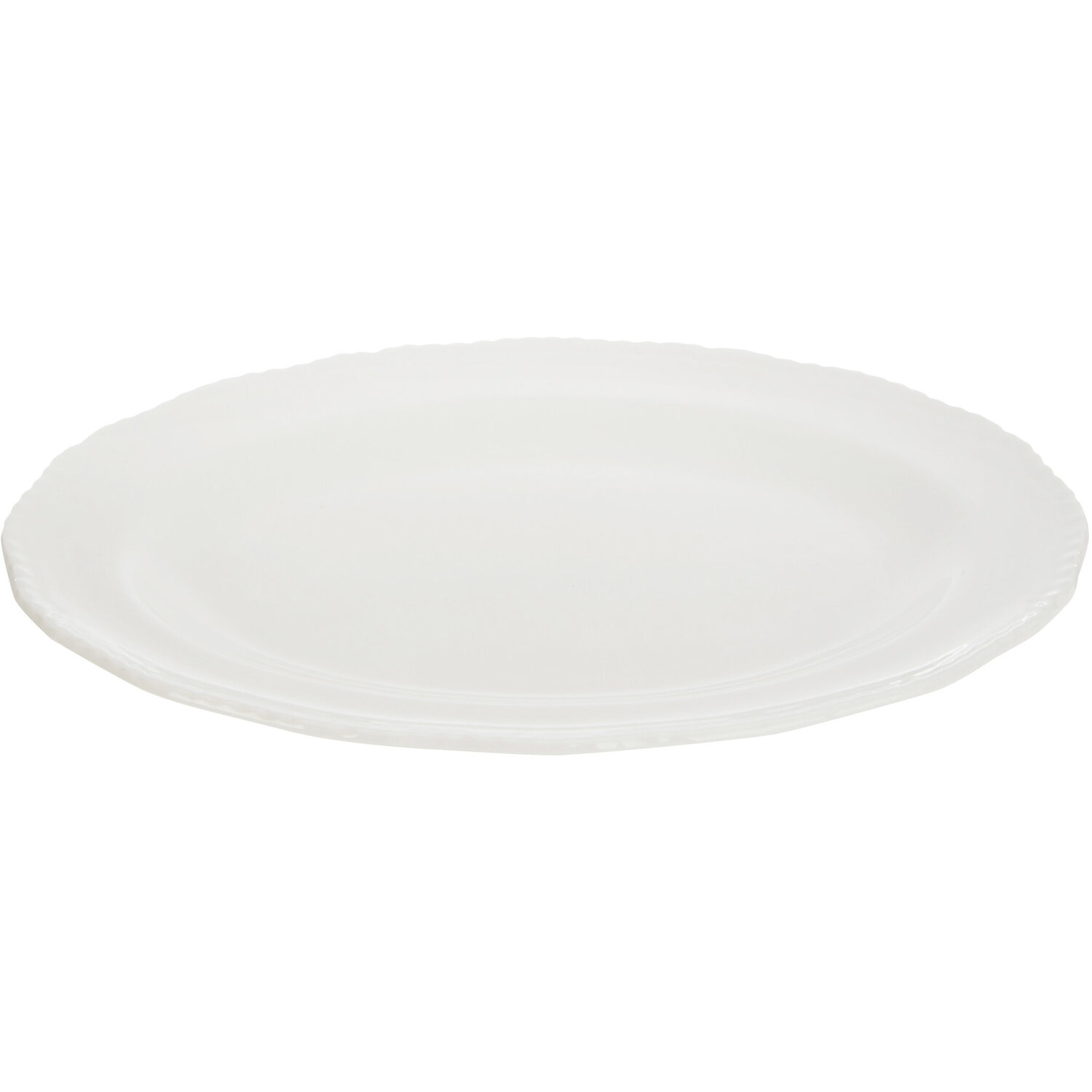Essentials By Premier Quinn Embossed White Platter - White