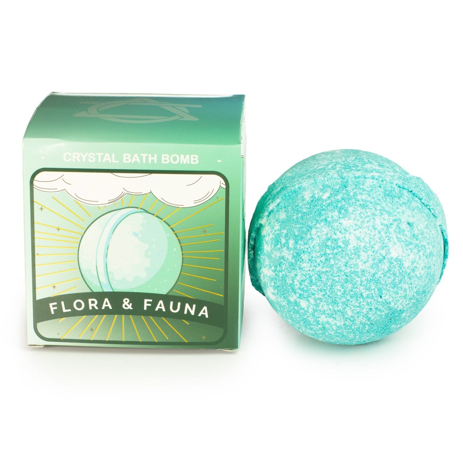 Kdmk Earth Crystal Bath Bomb With Real Gemstone For Calm Spa Soak - Turquoise