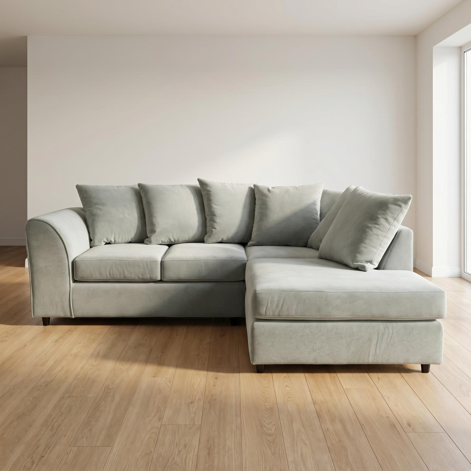 Abakus Direct Harriet Boucle Fabric Right Facing Corner Sofa In Sand - Stone Grey