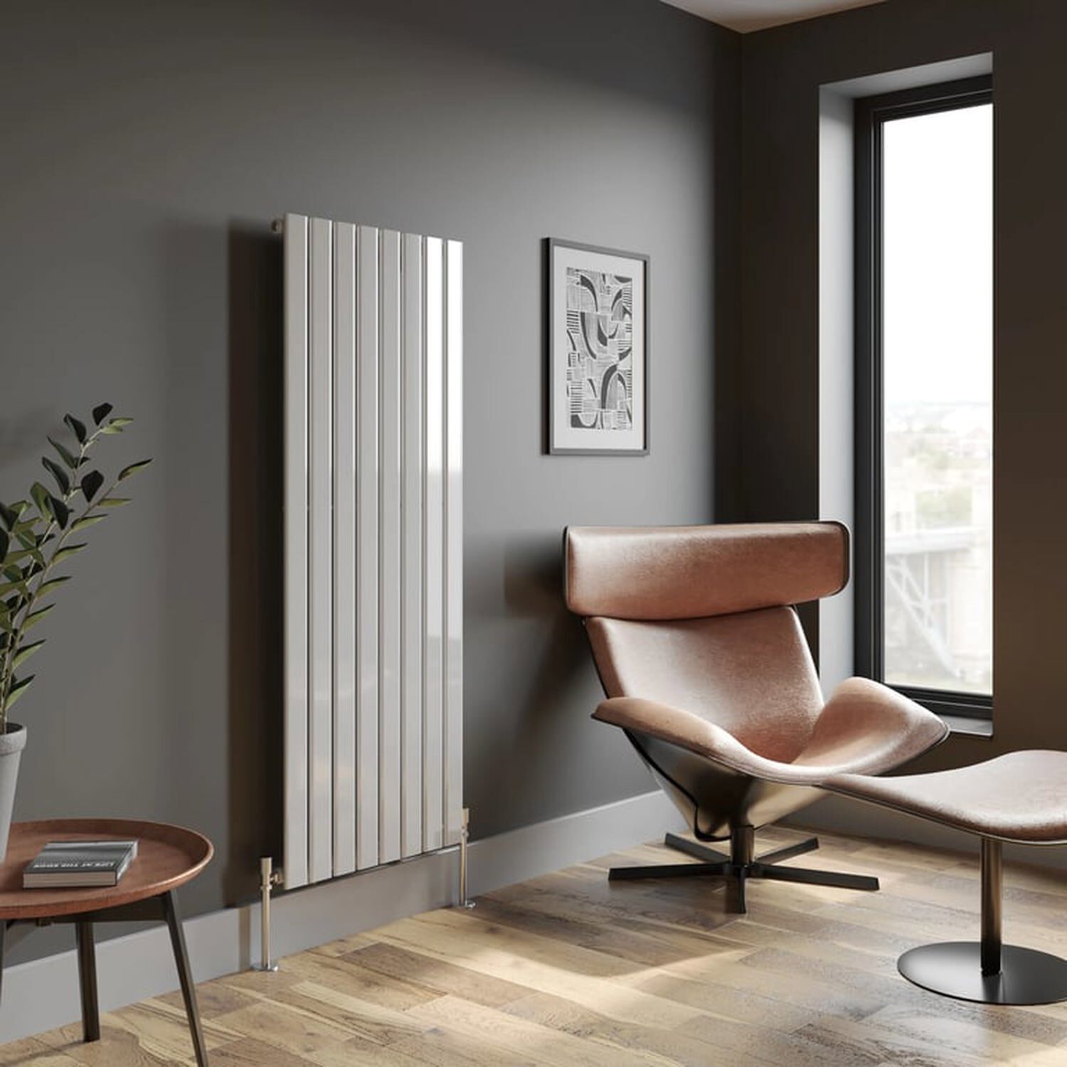 Temprazo Horizontal Single Flat Panel Designer Radiator - 600 X 605Mm White - White / 1600Mm / 605Mm / 52Mm