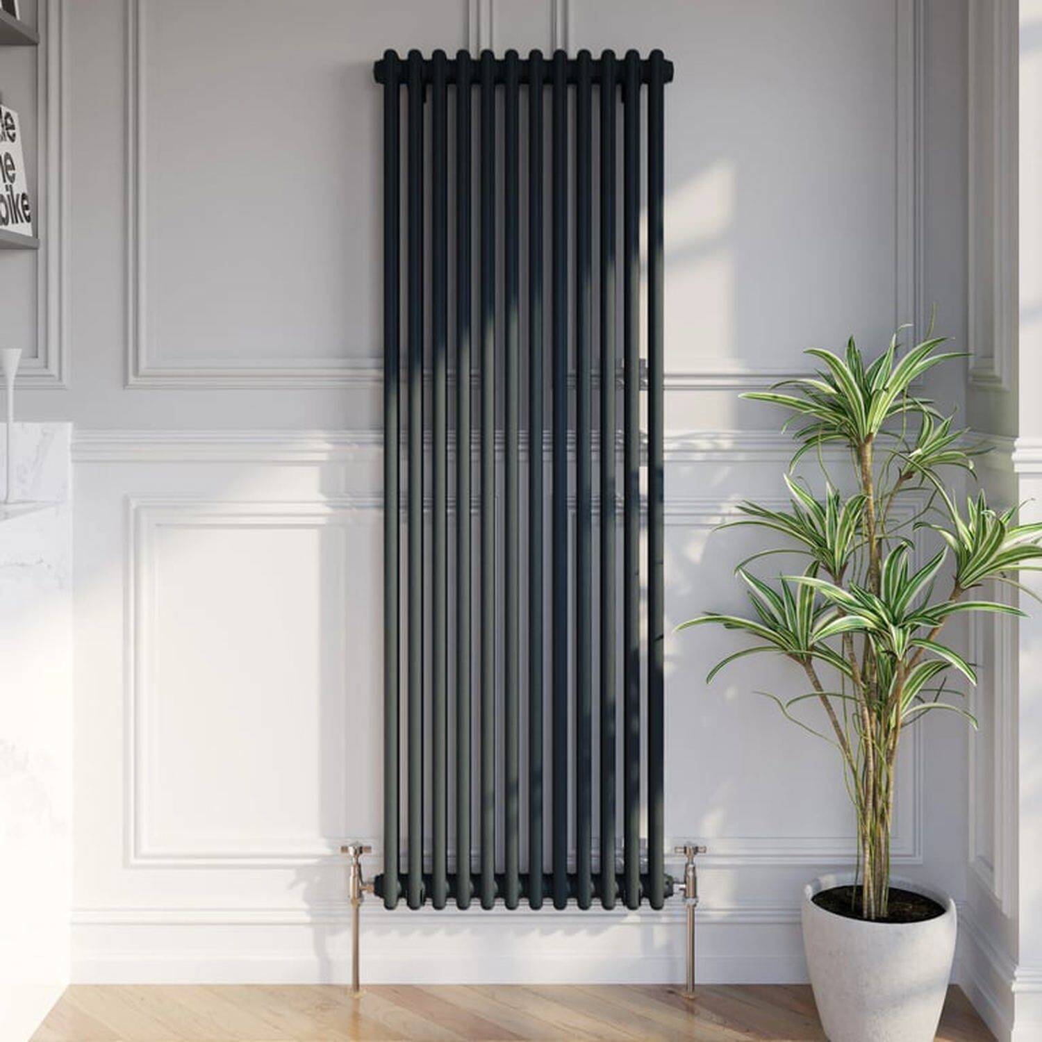 Temprazo Traditional Colosseum Double Bar Column Radiator Anthracite 300 X 1190Mm - Anthracite / 560Mm / 1600Mm / 70Mm
