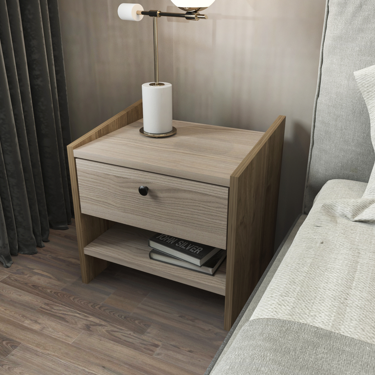 Decorotika Berlin Bedside Table - Melamine - Cordoba - Image 3
