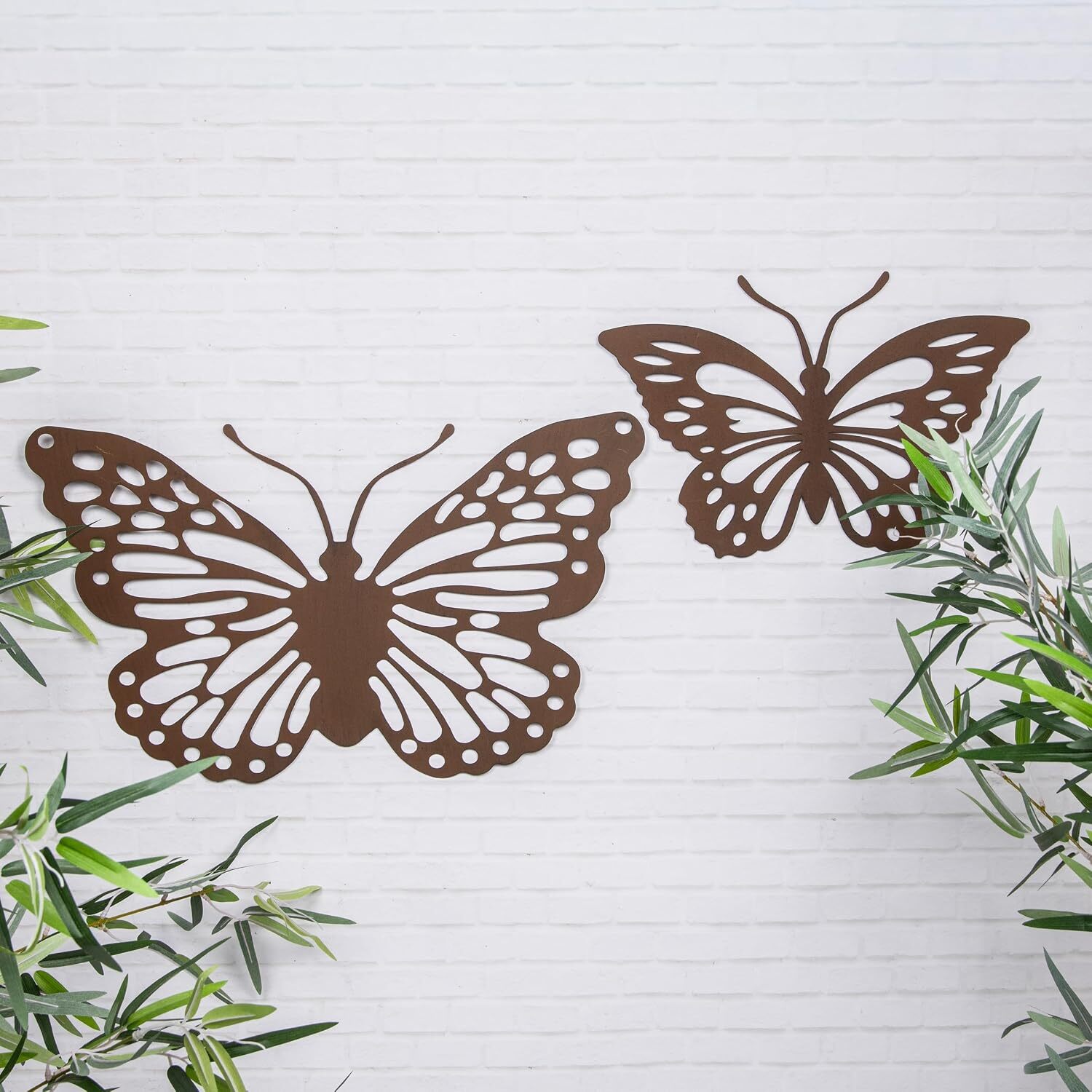 Annibells Rusted Metal Butterfly Garden Wall Plaque - Small - Rust