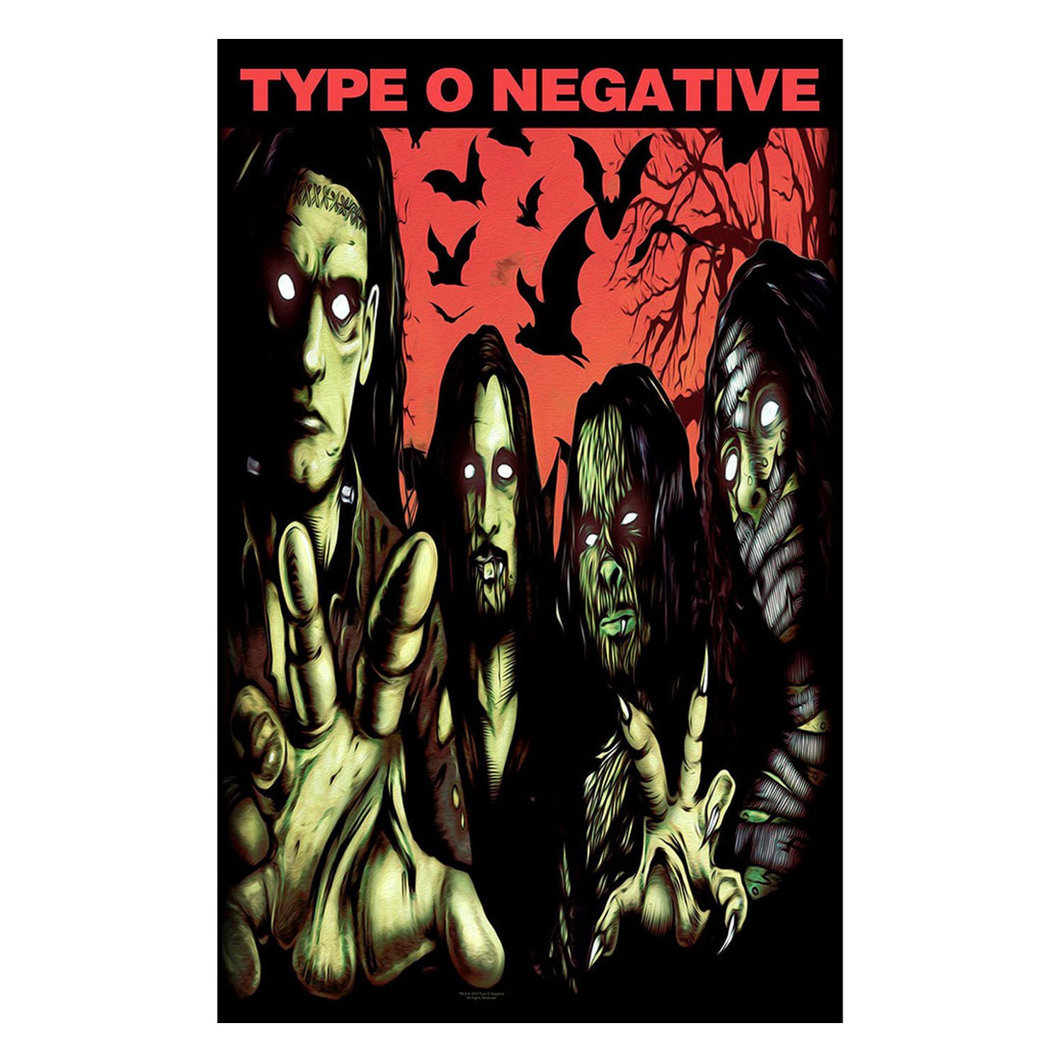 Type O Negative Halloween Textile Poster - Black/Red