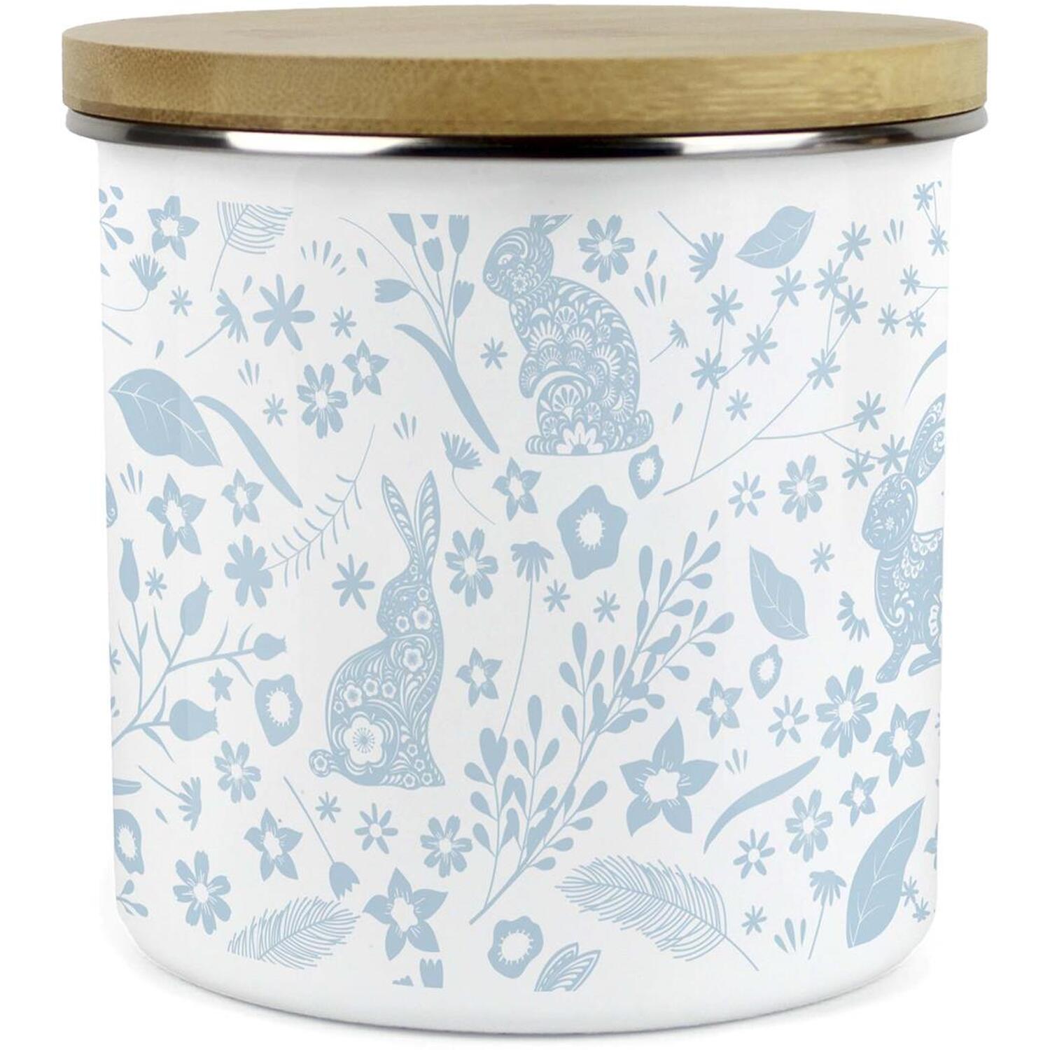 Purely Home Blue Wild Rabbits Large Kitchen Storage Canister - Blue / 130Mm