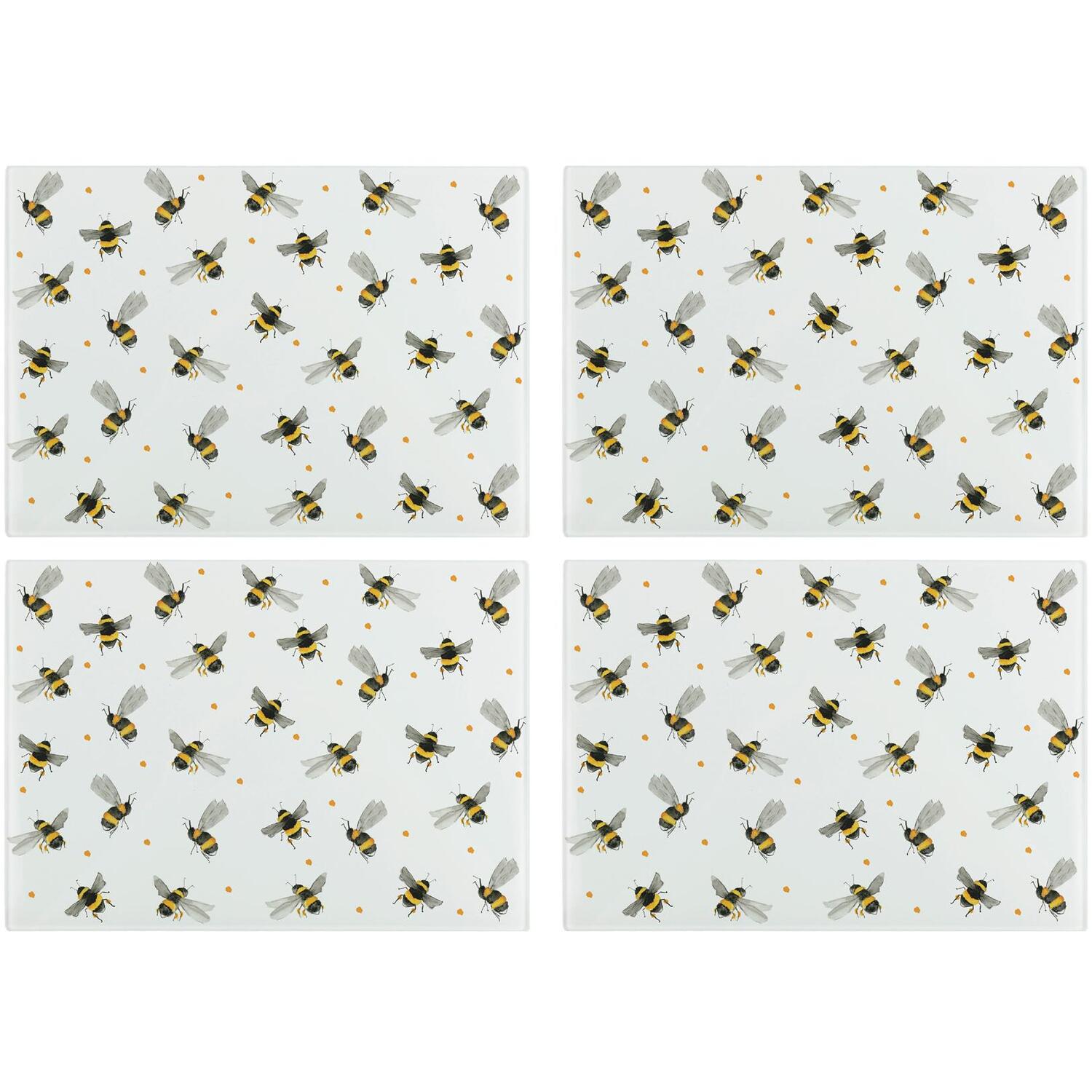 Image of Scattered Bees Glass Placemats - Set&hellip;