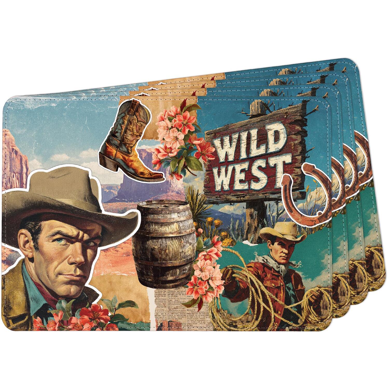 Image of Western Ranch Hand Faux Leather Placemats&hellip;
