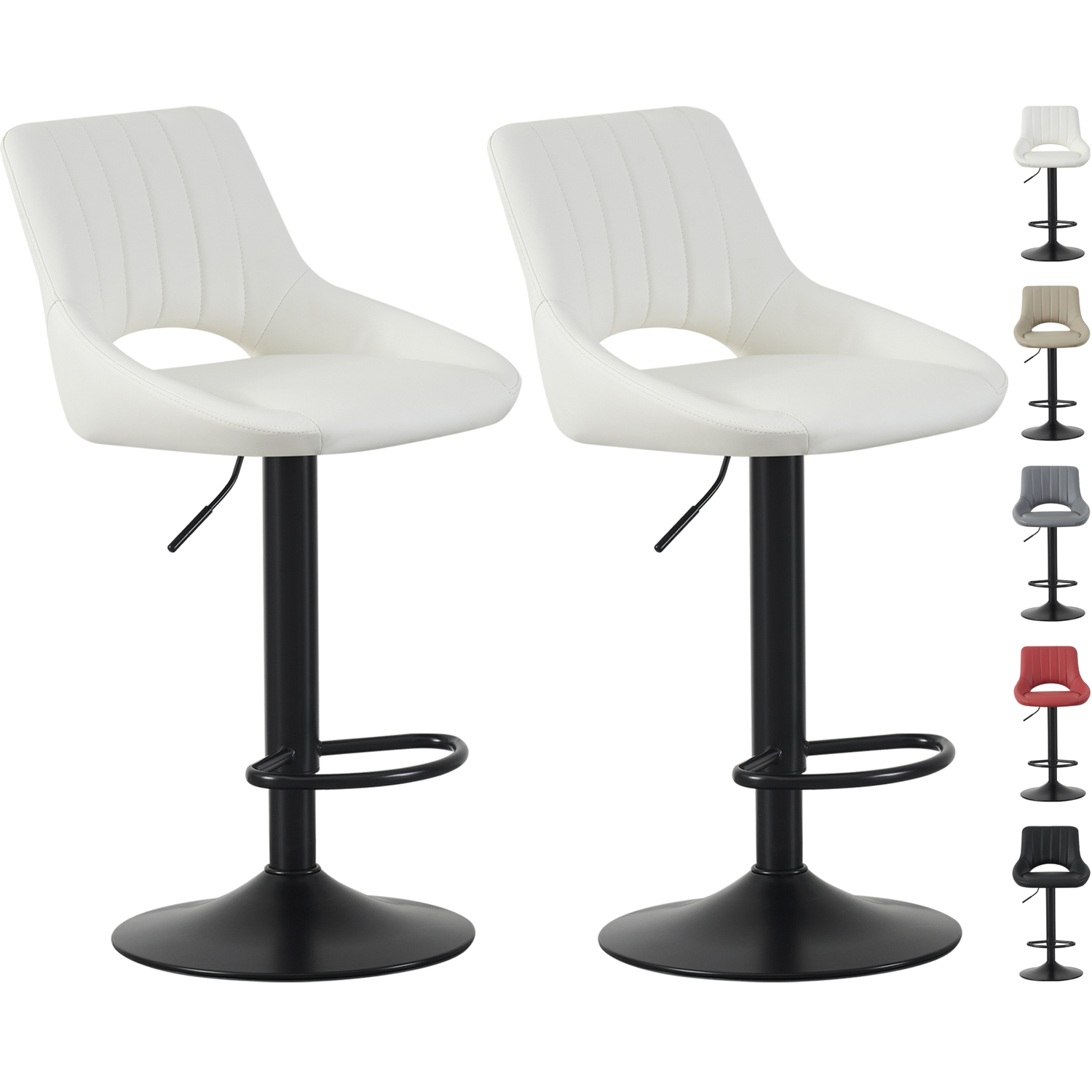 Mcc (Cream) Set Of 2 Height Adjustable Kitchen Barstool Stella - Image 5