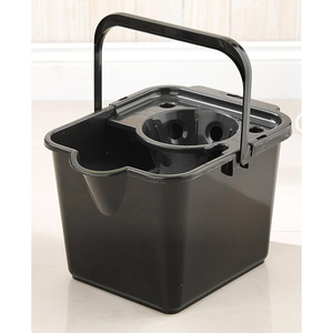 2 x Metallic 12L Strong Coloured Plastic Mop Bucket For Easy Pouring