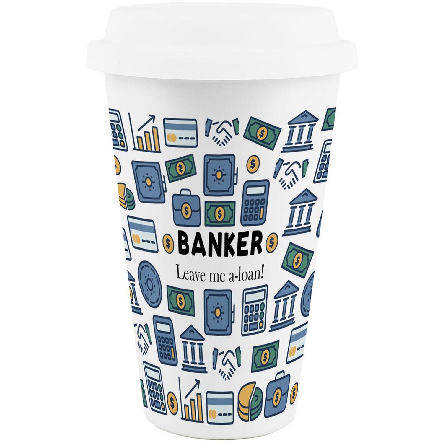 Image of Novelty Banker Ceramic Travel Mug -&hellip;