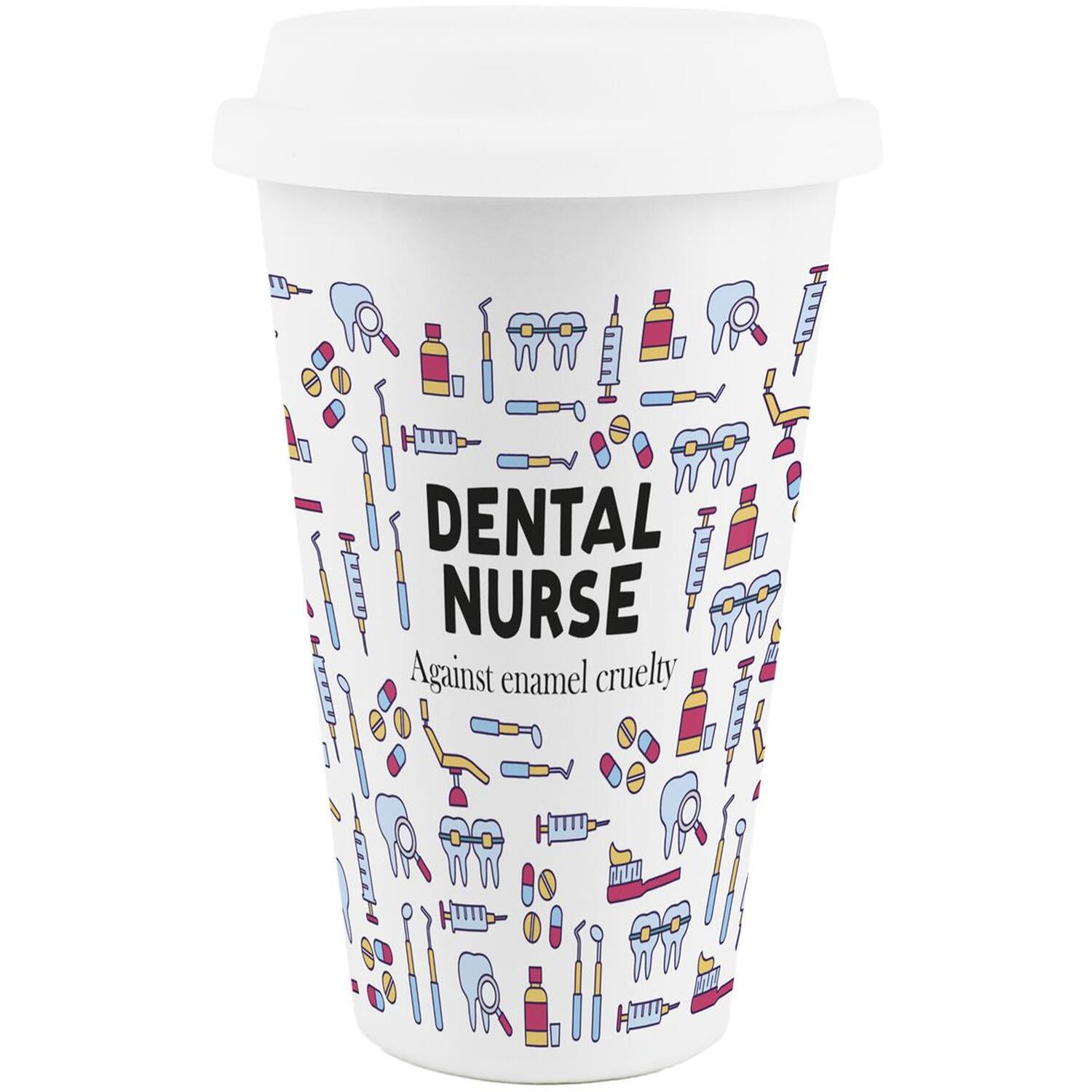 Image of Novelty Dental Nurse Ceramic Travel Mug&hellip;