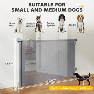 PawHut Stair Gate for Dogs, Pet Gate, Extends to 300 cm Wide
