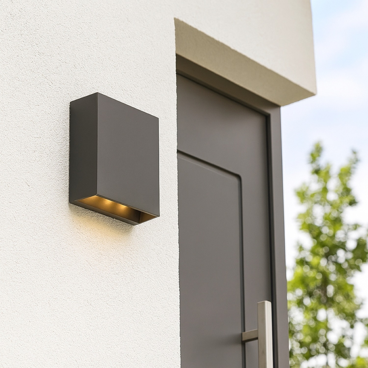 Cgc Lighting Sian Rectangle Outdoor Led Wall Light - Dark Grey