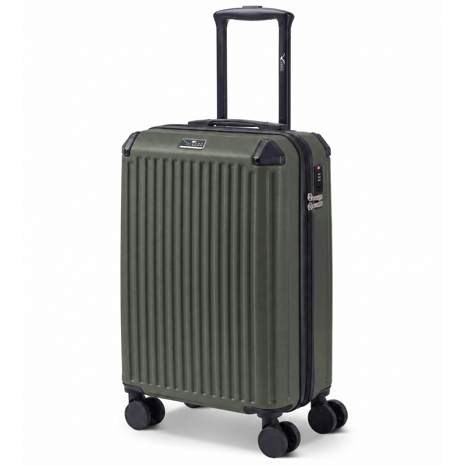 Lugg 20 Inch Sky Rover Carry On Suitcase, Abs Hard Shell, Tsa Lock - Dark Green