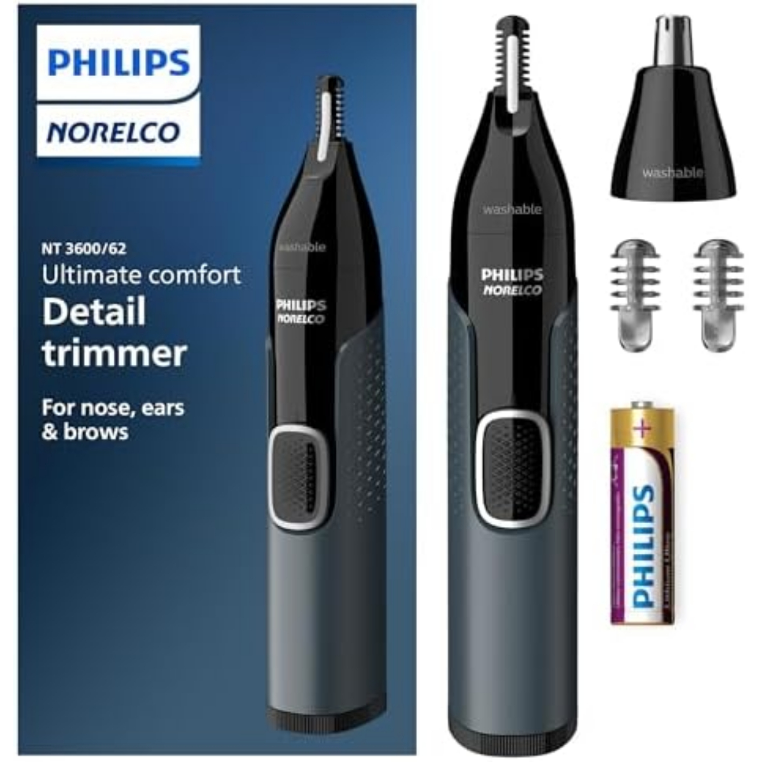 Norelco Philips Nose Trimmer 3000, For Nose, Ears Eyebrows, Nt3600/62 - Image 2
