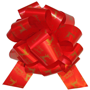 Christmas Reindeer Pull Bows 32mm (pack of 10)