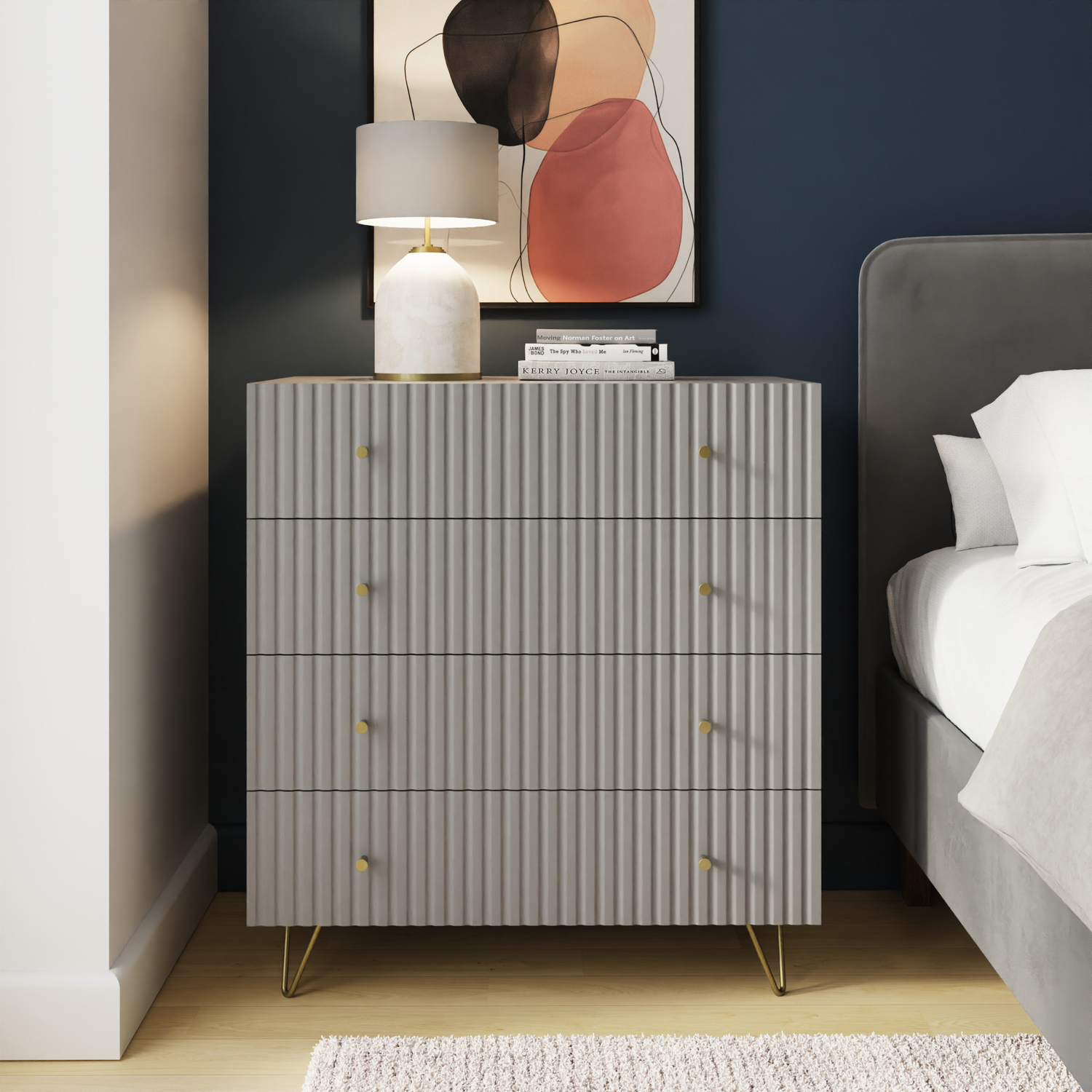 GFW - Thalia - Chest of Drawers - 4 Drawer - Grey - Image 5