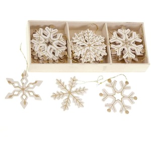 Natural Wooden Snowflakes Hanging Decorations
