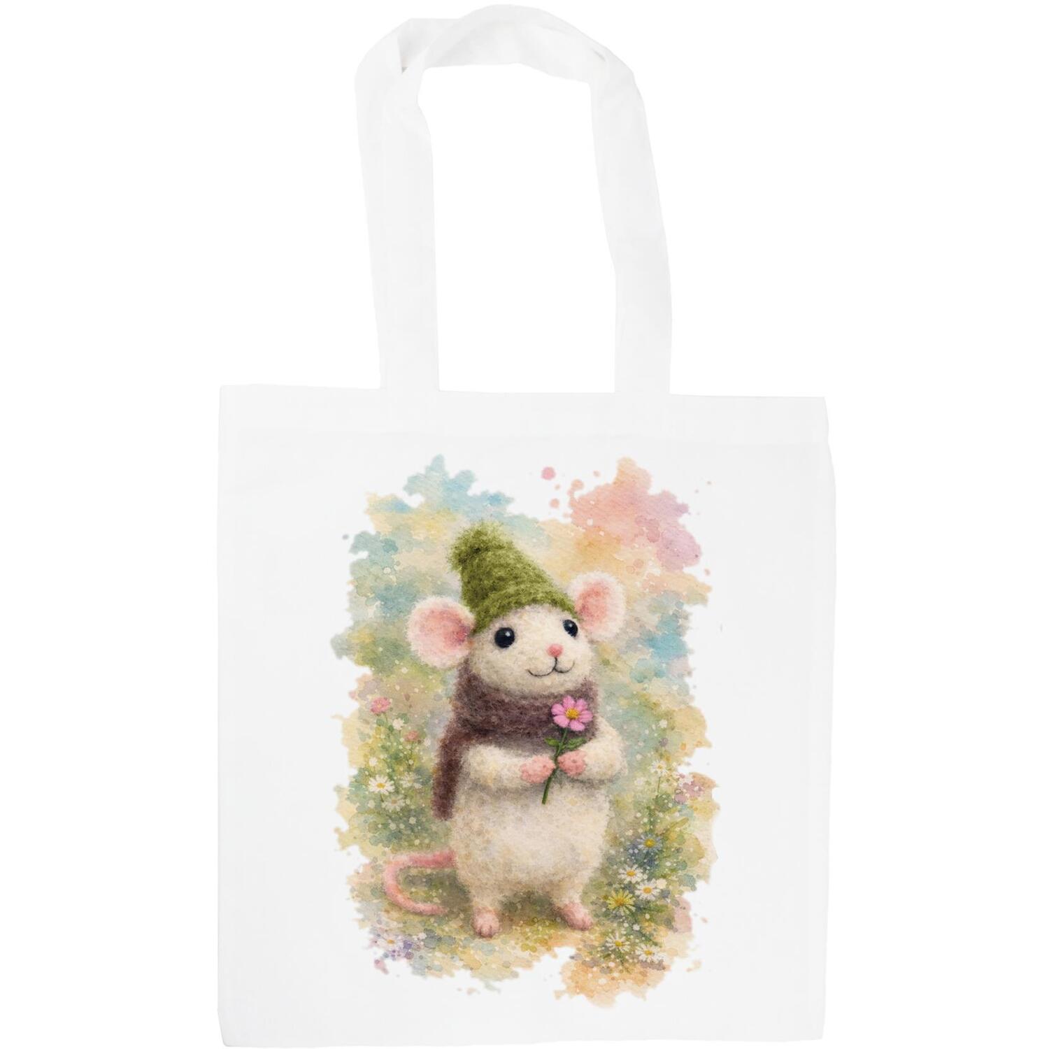 Cute Fuzzy Mouse Tote Bag - Reusable Shopping Bag Gifts for Animal Lovers - Image 2