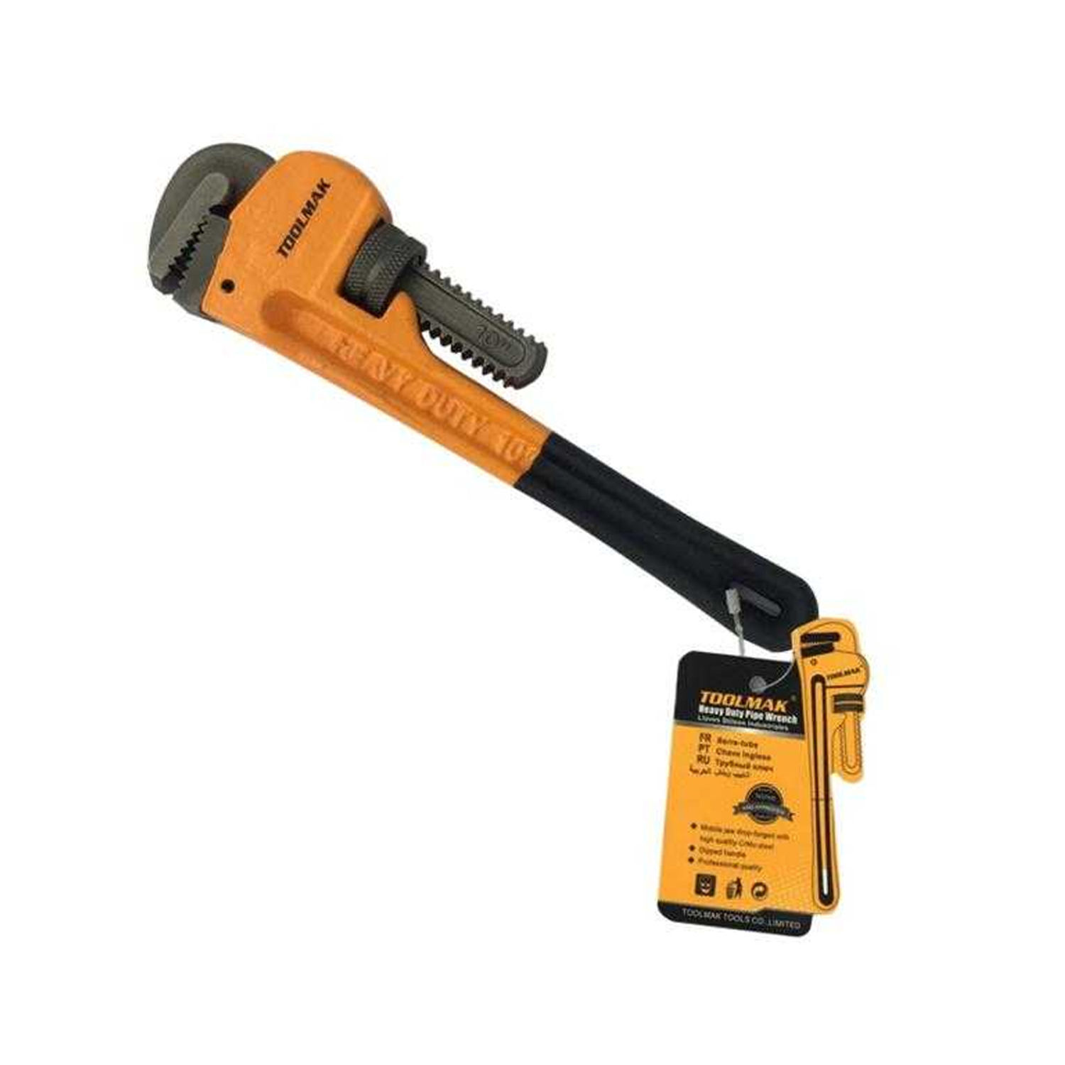 Toolmak Heavy Duty Pipe Wrench A - Orange/Black/Grey