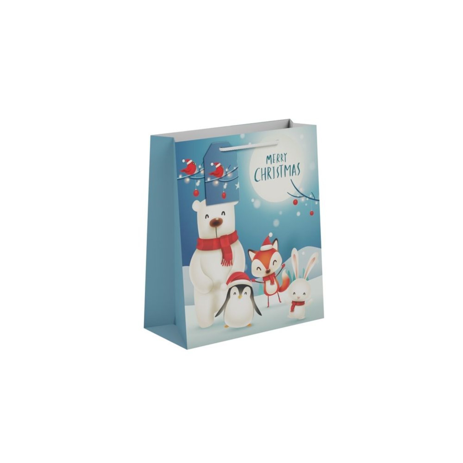 Kdmd Unisex Pale Blue Woodland Animals Gift Bag Medium 6 Pack In - Image 2