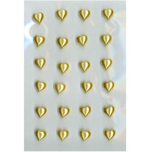 Gold Pearl Heart Stickers 10 Pack