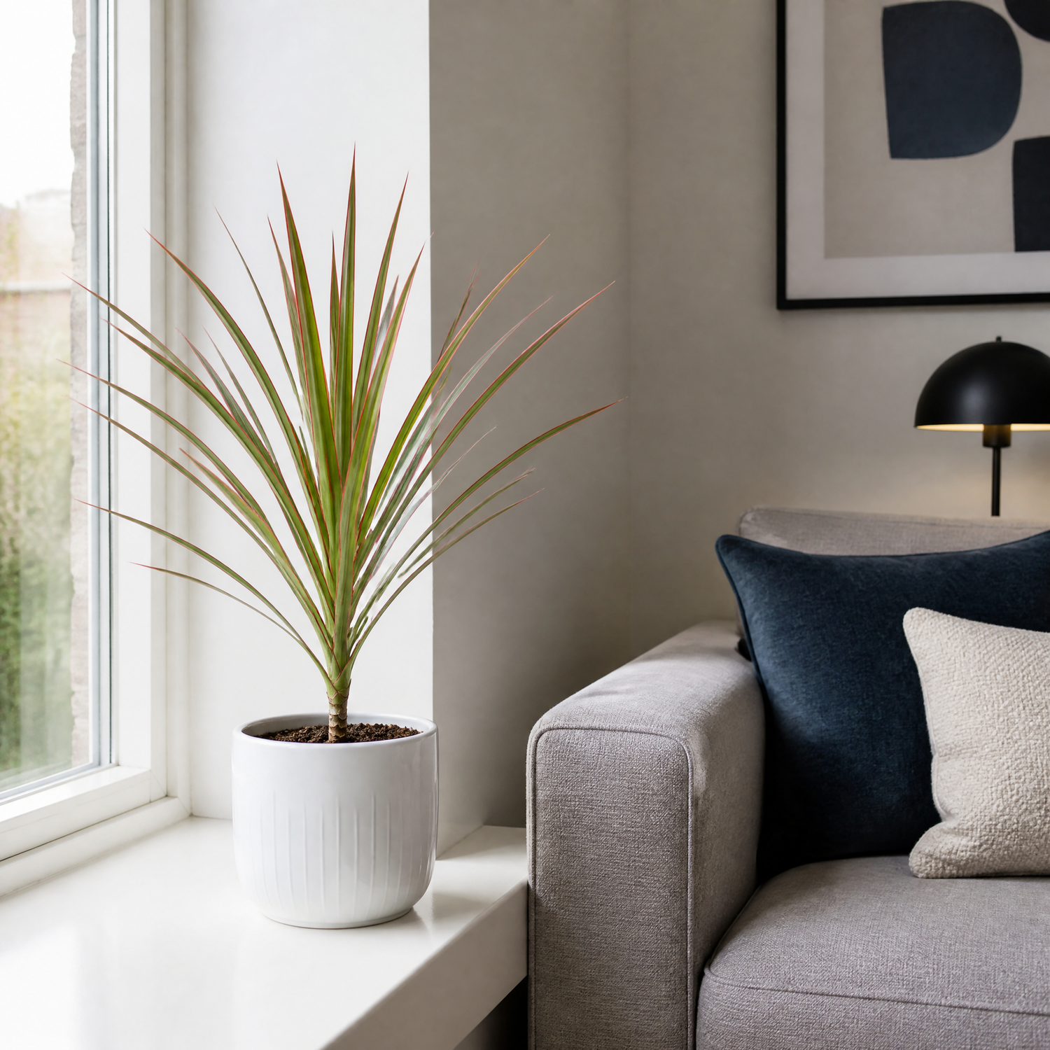 Plants By Post Dracaena Marginata Dragon Tree C - Glossy White