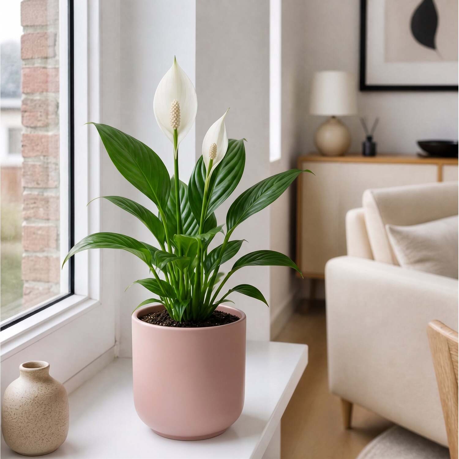 Plants By Post Spathiphyllum Peace Lily A - Matt Pink